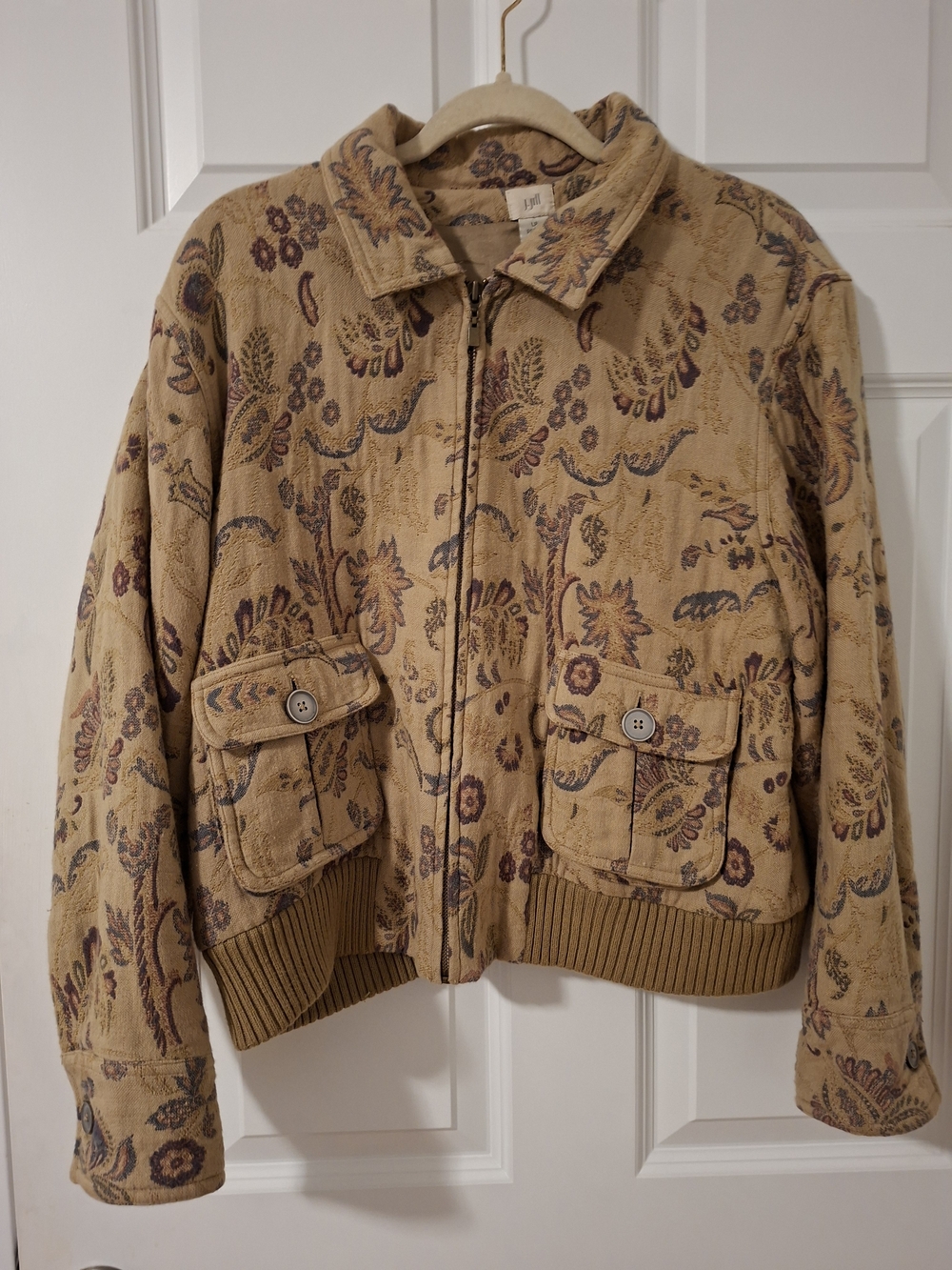 Vintage J.Jill Tapestry Paisley Bomber Jacket, Size LP